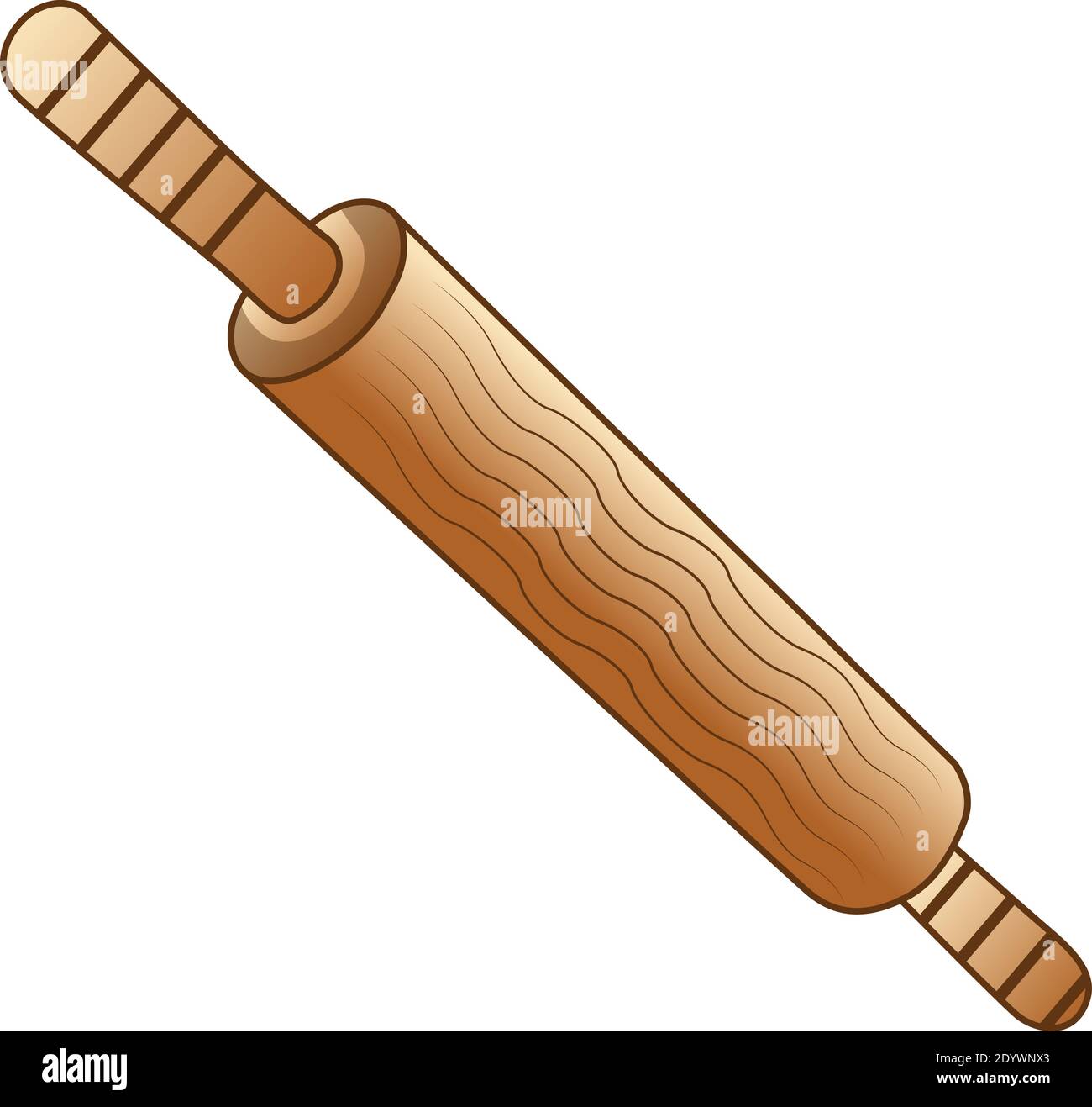 Rolling pin, illustration, vector on a white background. Stock Vector