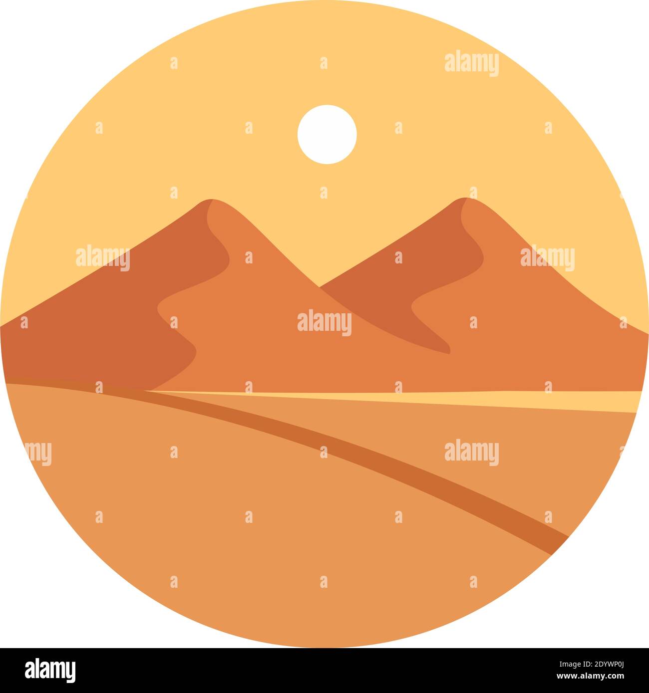 Desert Mountians, illustration, vector on a white background. Stock Vector