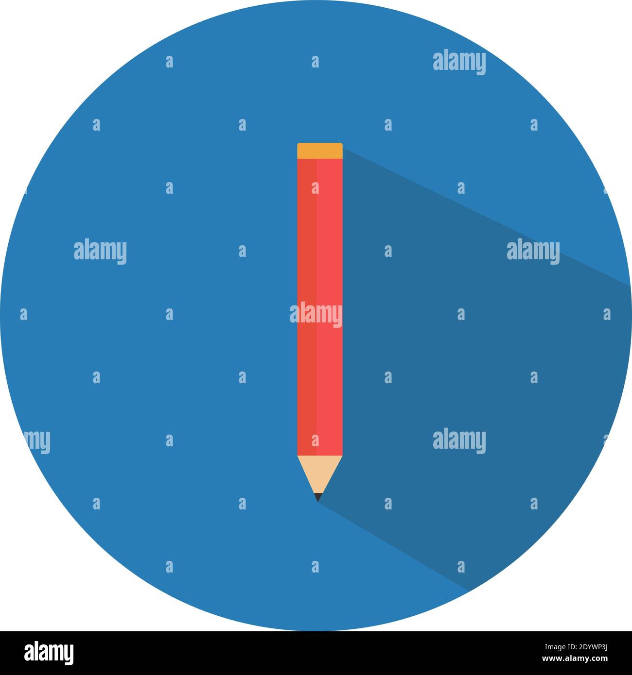 Red pencil, illustration, vector on a white background Stock Vector ...