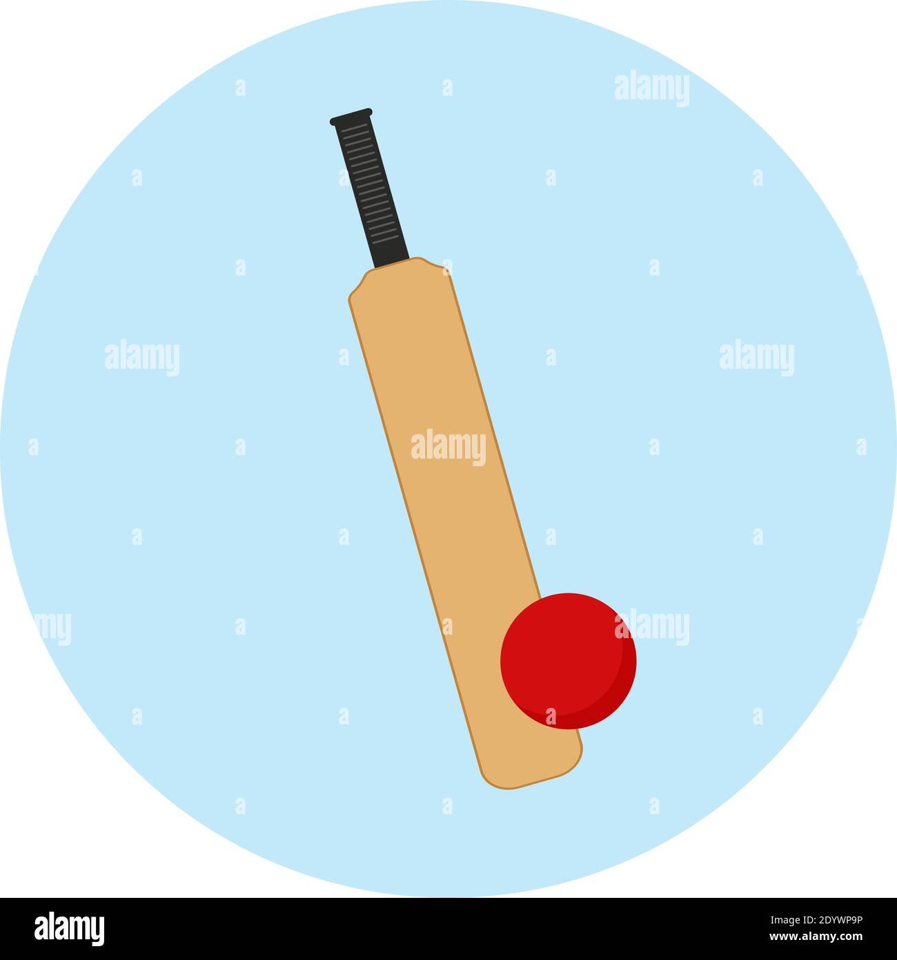 Cricket bat, illustration, vector on a white background Stock Vector