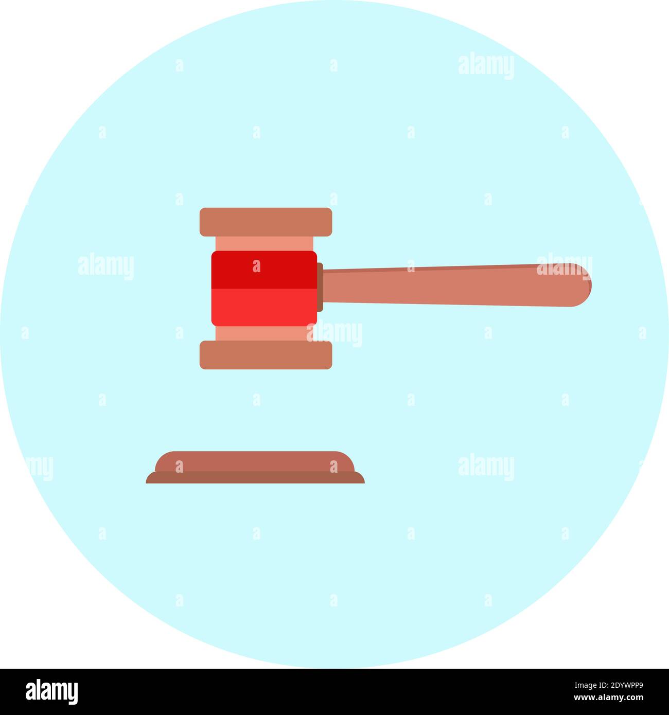 Judge mallet, illustration, vector on a white background Stock Vector