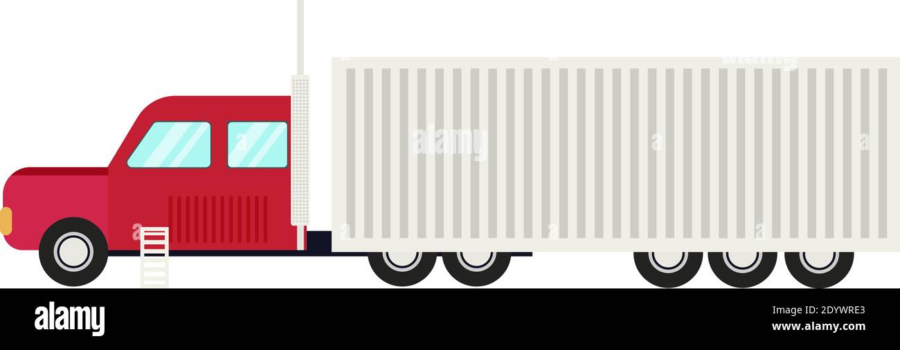 Loading truck, illustration, vector on a white background. Stock Vector