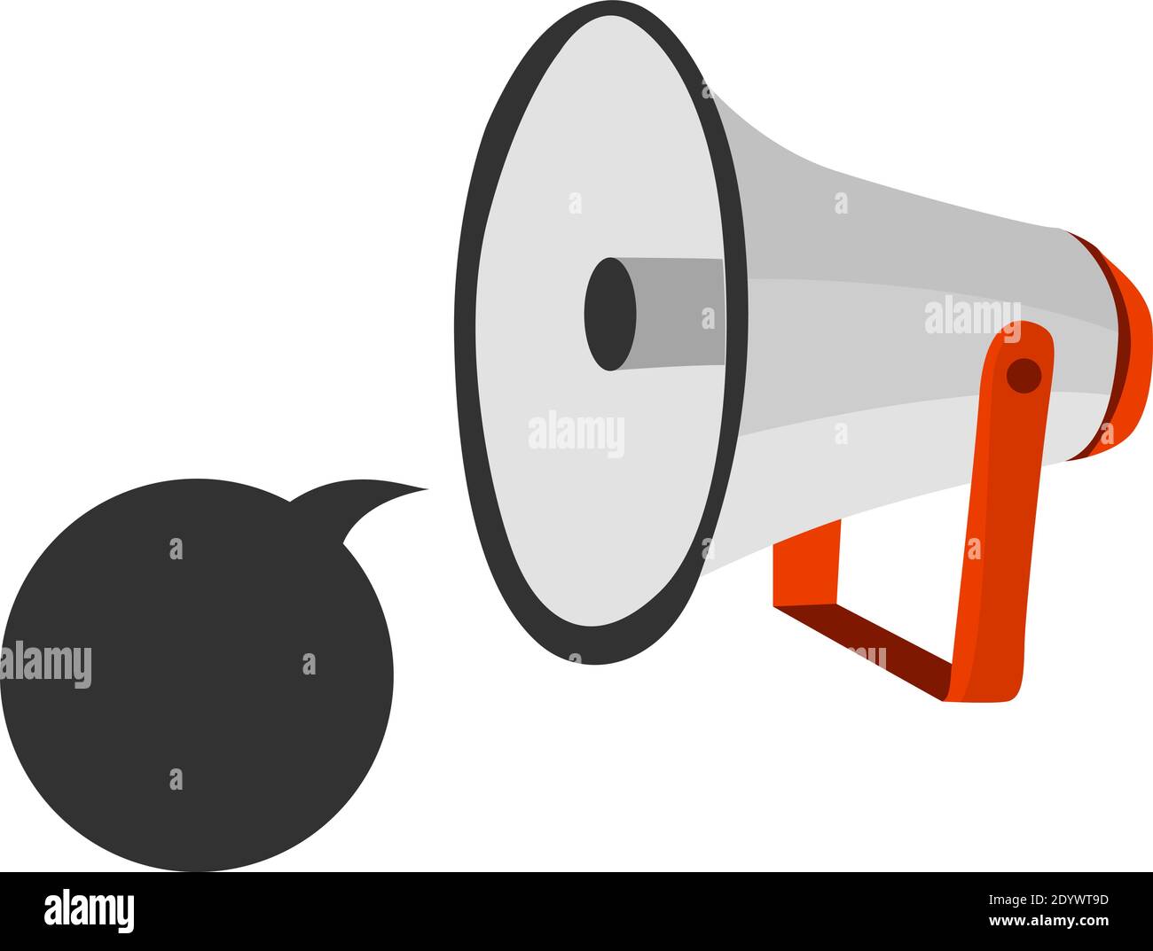 Big megaphone, illustration, vector on a white background Stock Vector