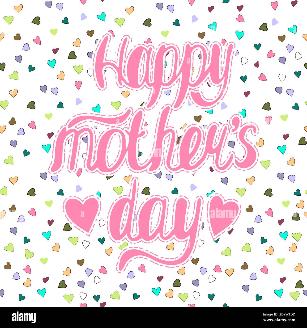 Pink Happy mother s Day Lettering on a background of multicolored ...