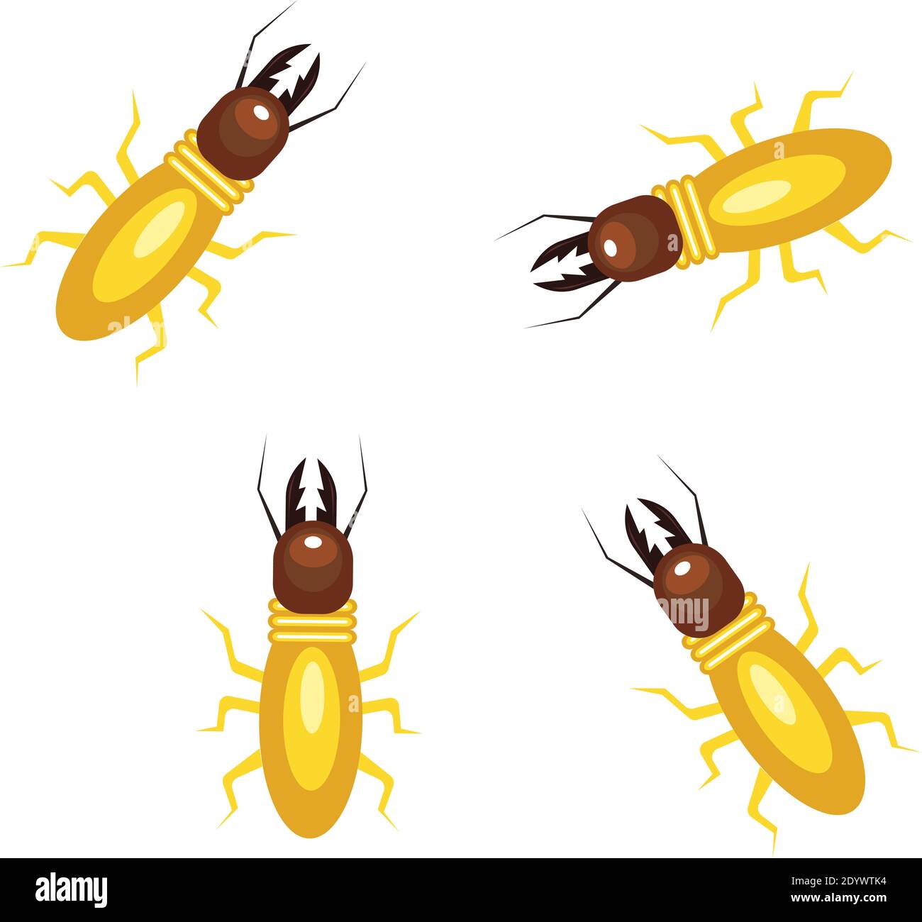 Small termites, illustration, vector on a white background. Stock Vector