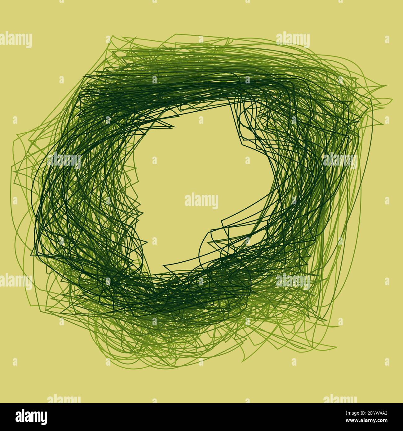 An abstract green circular scribble shape background image. Stock Vector