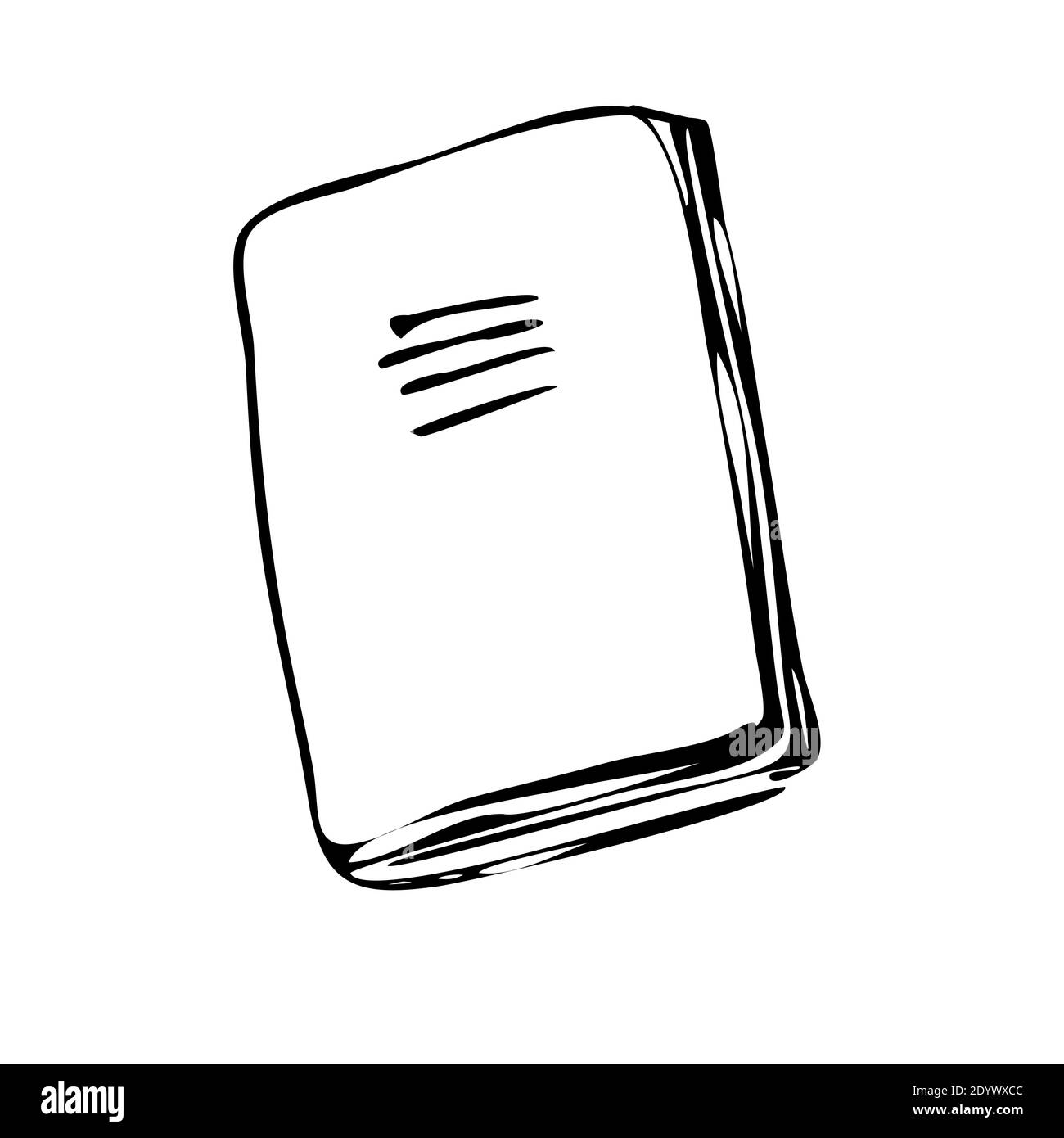 School notebook, sketch on a white isolated background. Style doodle