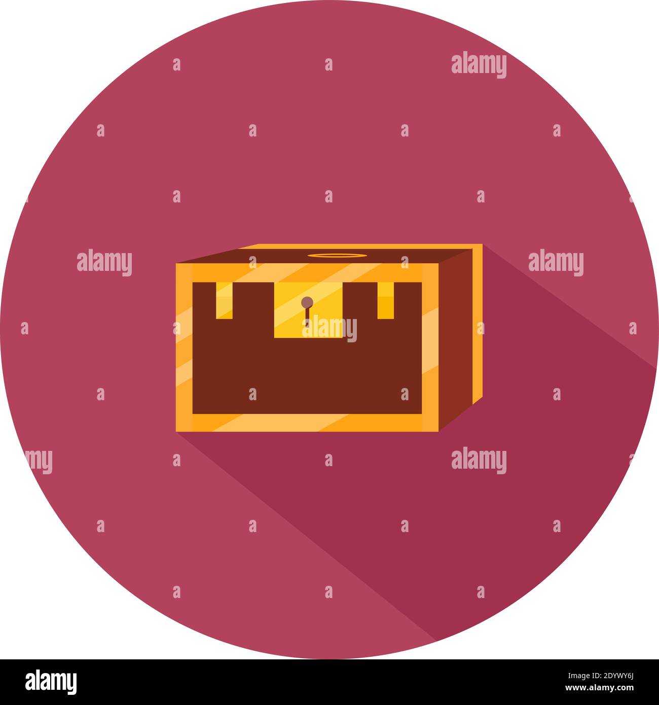 Treasure box, illustration, vector on a white background. Stock Vector