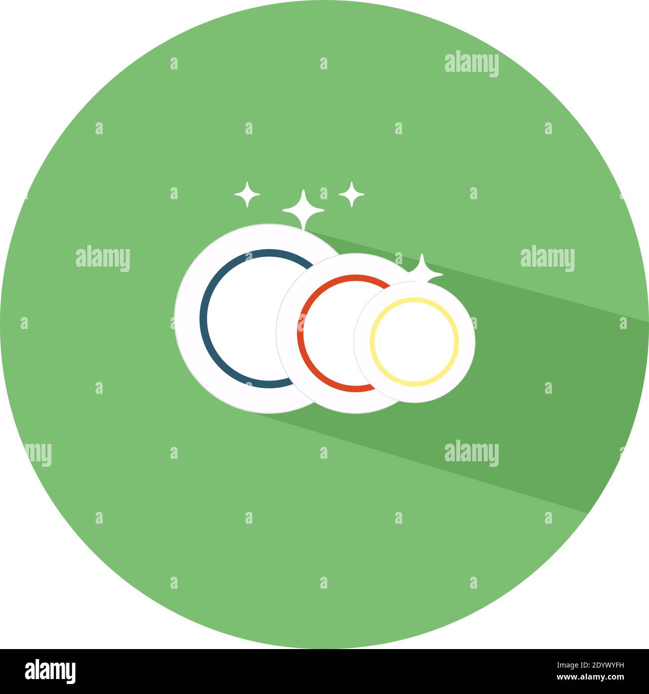 Washer dishes, illustration, vector on a white background. Stock Vector