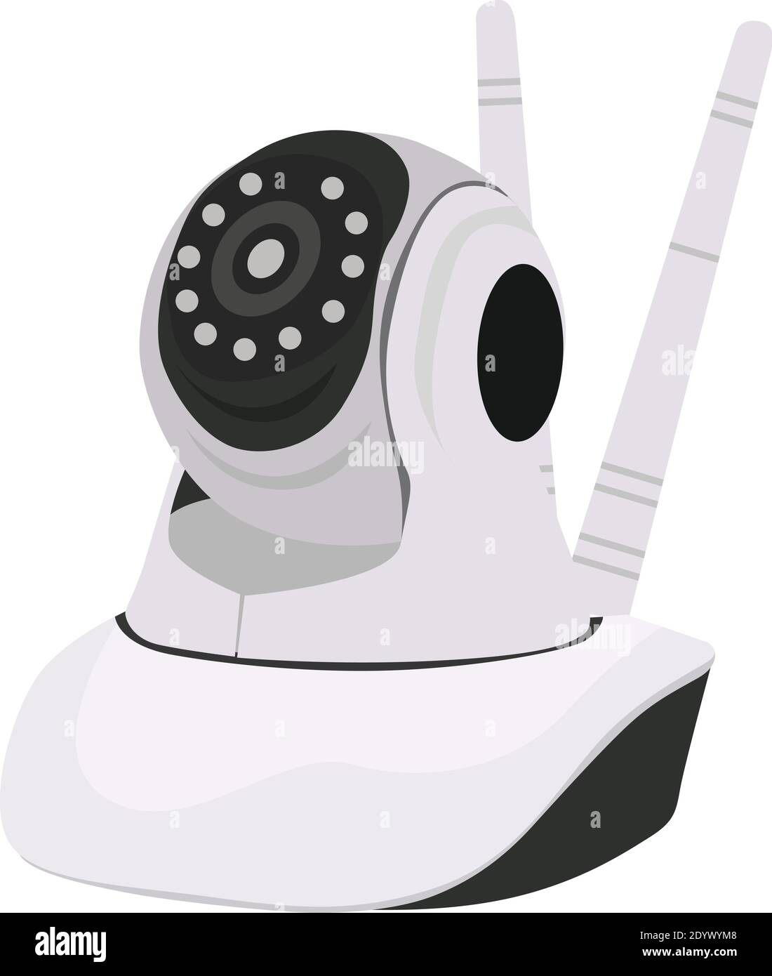 WIFI robert camera, illustration, vector on a white background. Stock Vector
