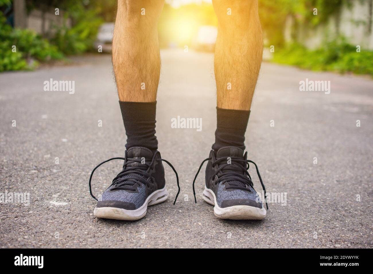 Running shoes tied up hires stock photography and images Alamy