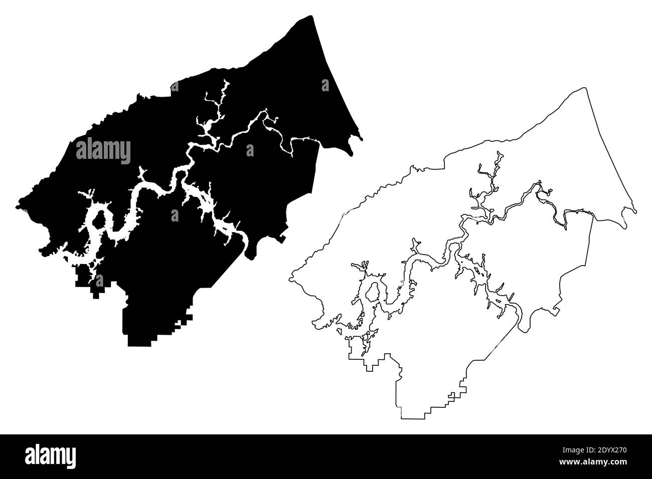 Roane County, State of Tennessee (U.S. county, United States of America, USA, U.S., US) map vector illustration, scribble sketch Roane map Stock Vector