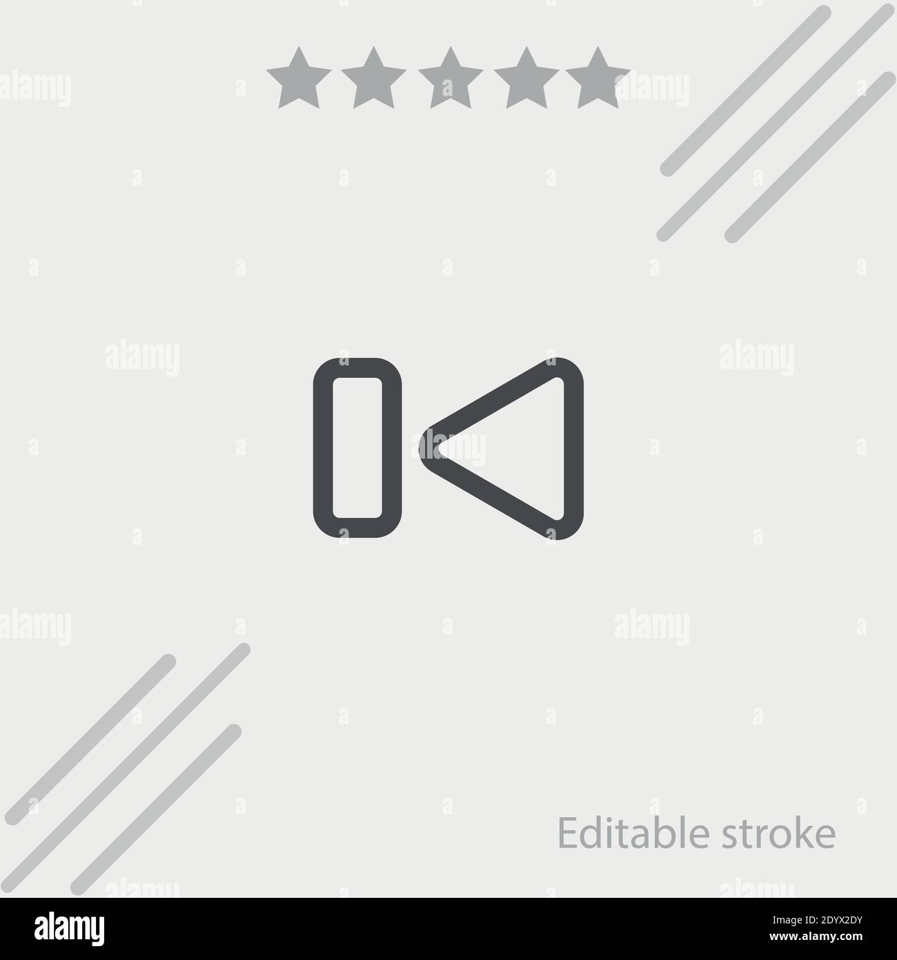 left arrow first track button outline vector icon modern simple vector ...