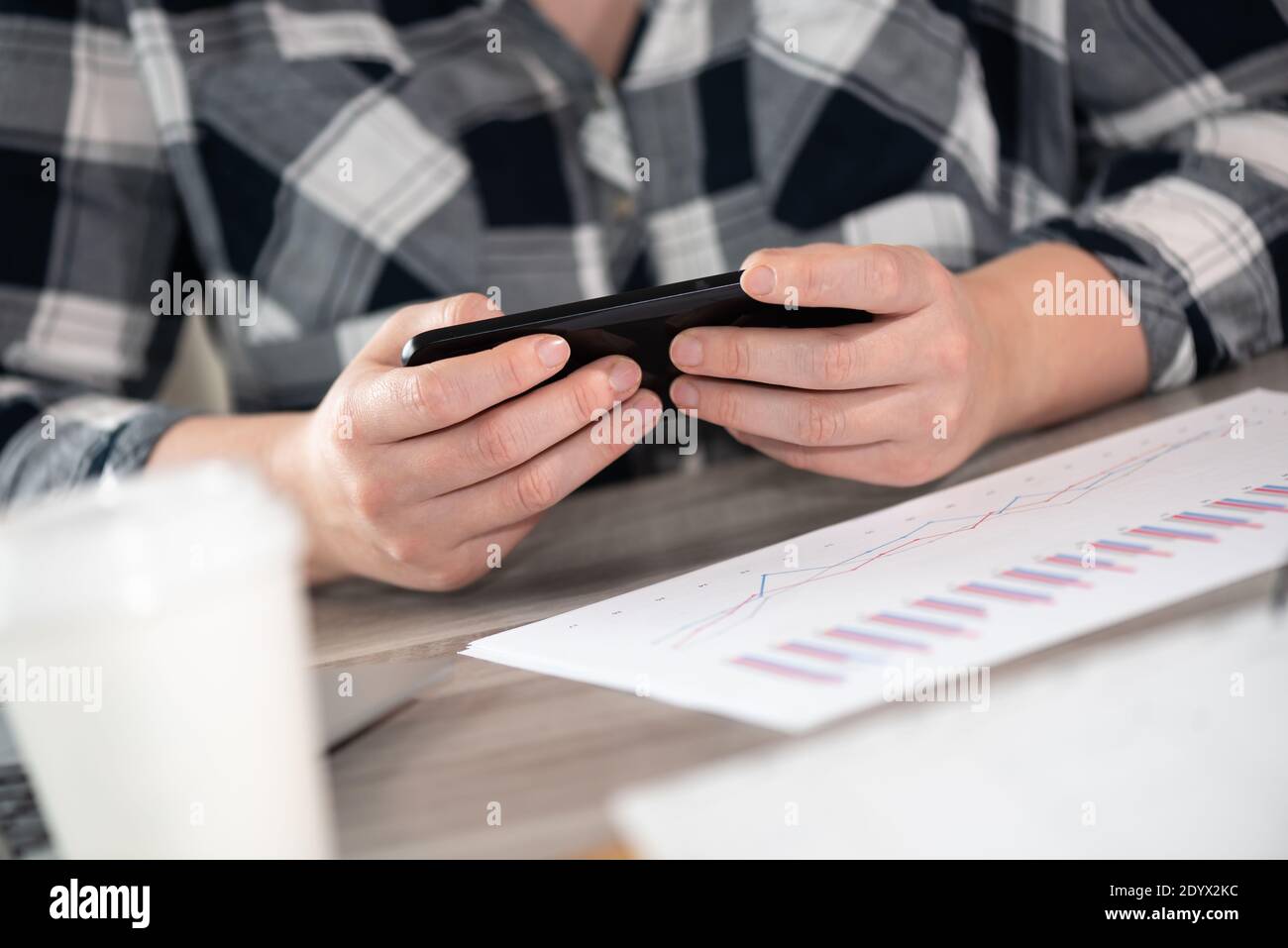 Female hands using a mobile phone Stock Photo - Alamy