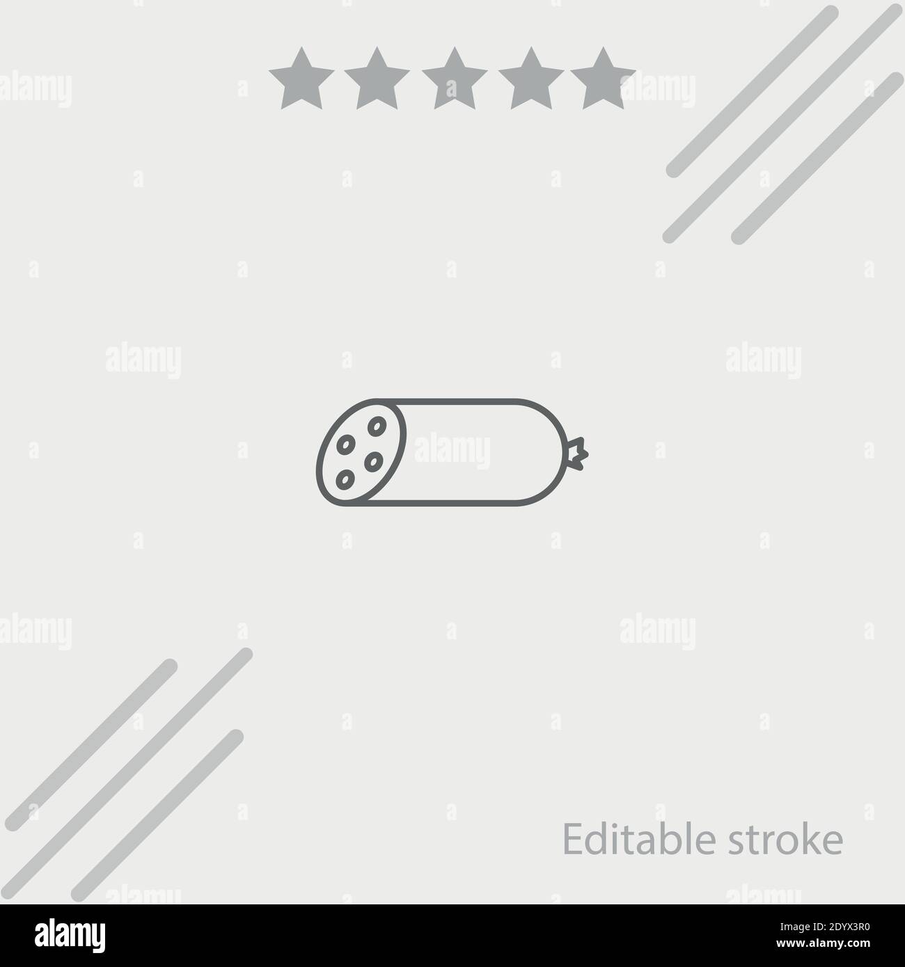 cutted sausage vector icon modern simple vector illustration Stock Vector