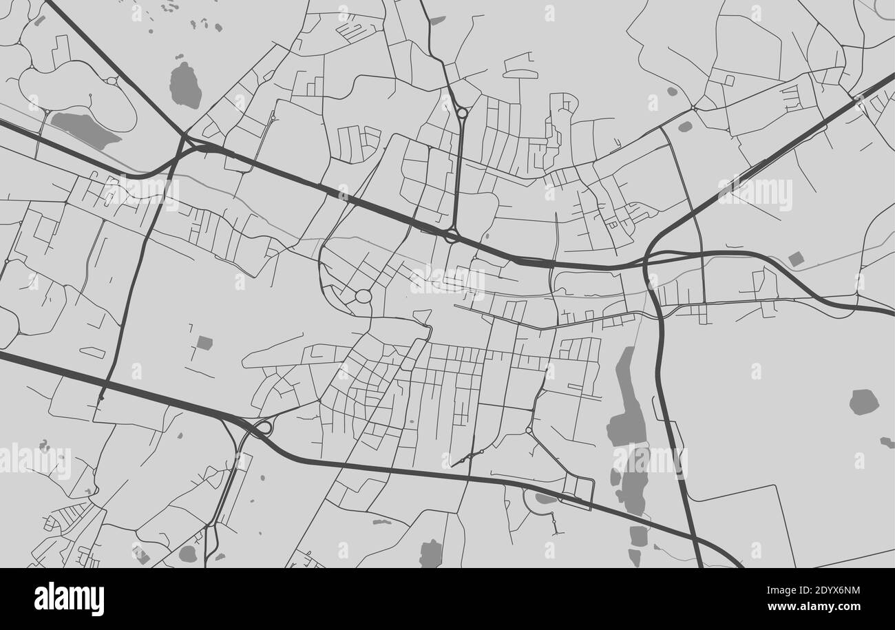 Urban city map of Katowice. Vector illustration, Katowice map grayscale