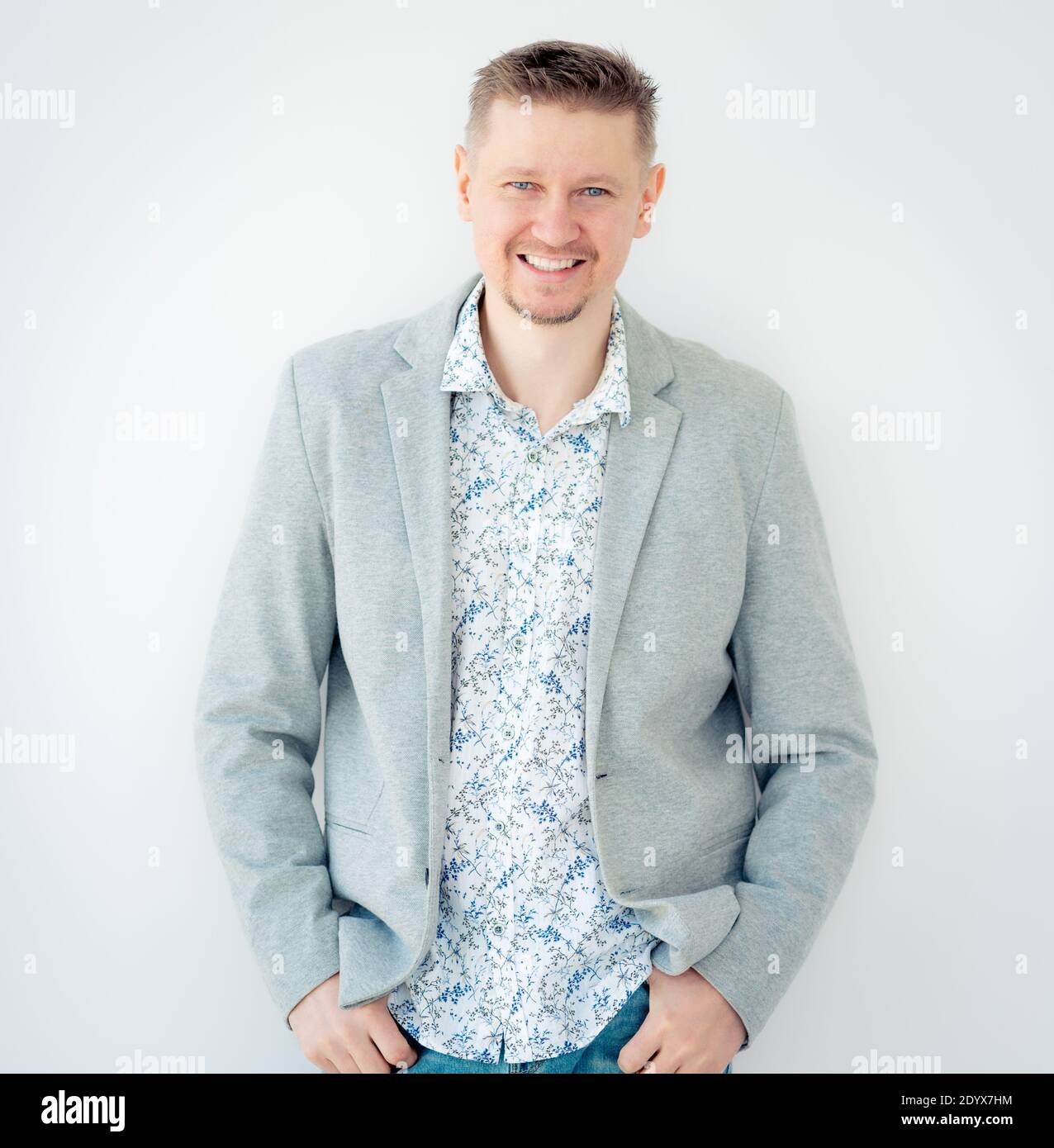 Floral shirt and hot sale blazer