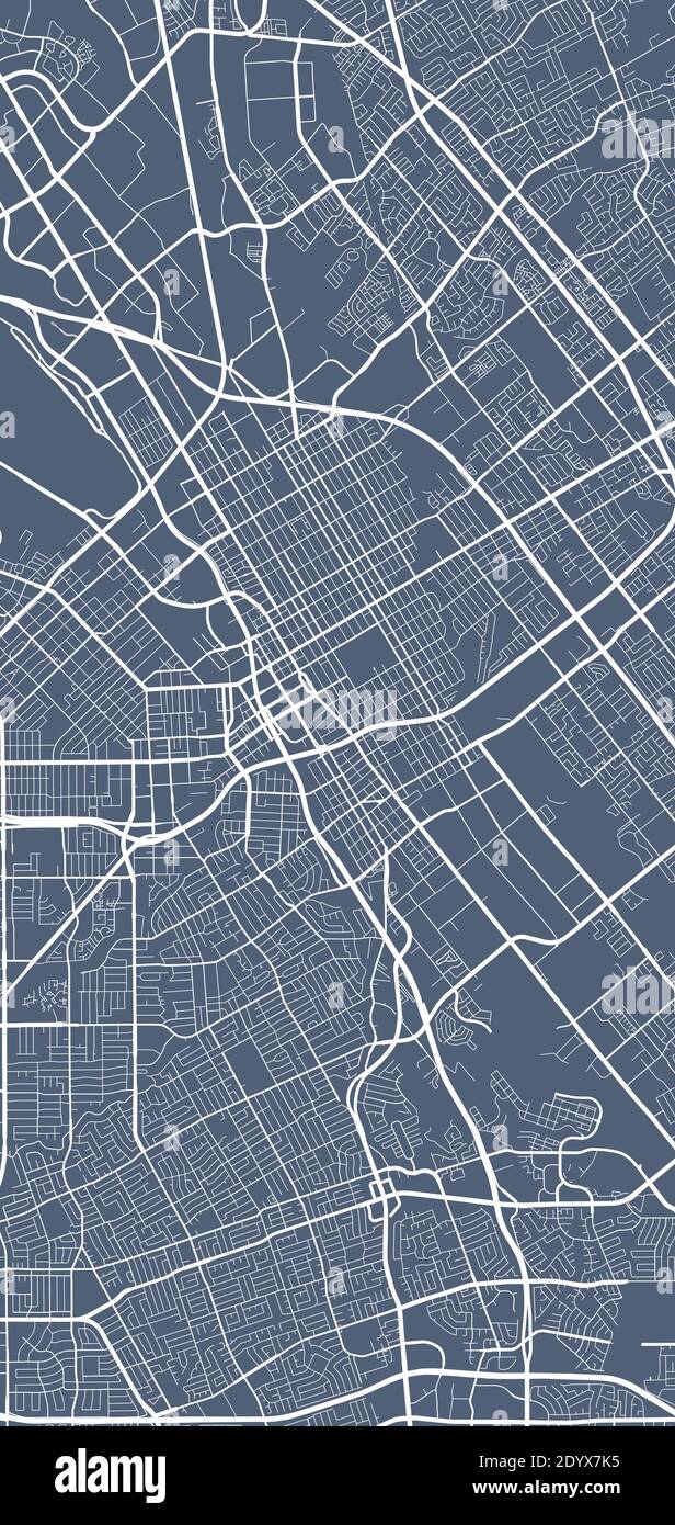 Vector map of San Jose. Street map poster illustration. San Jose map art. Stock Vector