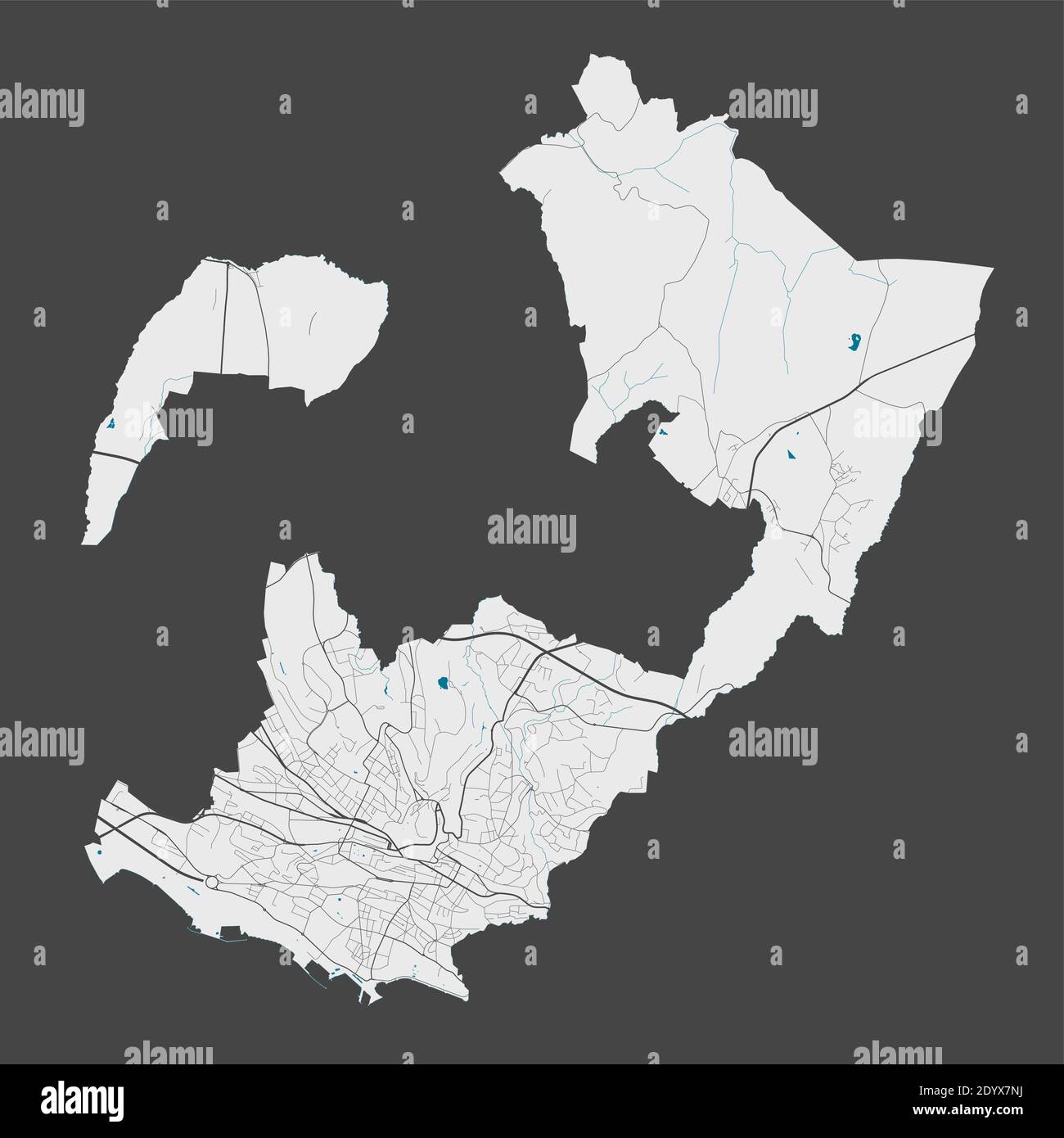 Lausanne map. Detailed map of Lausanne city administrative area ...