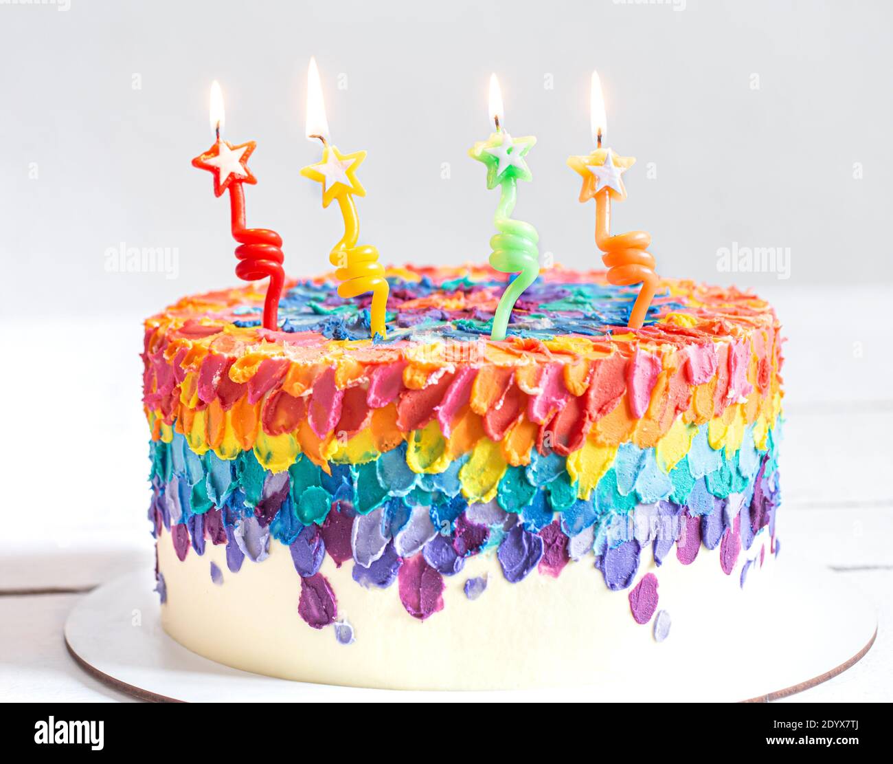 Number 4 Rainbow Sprinkle Candle 4th Birthday Candles - Etsy Sweden