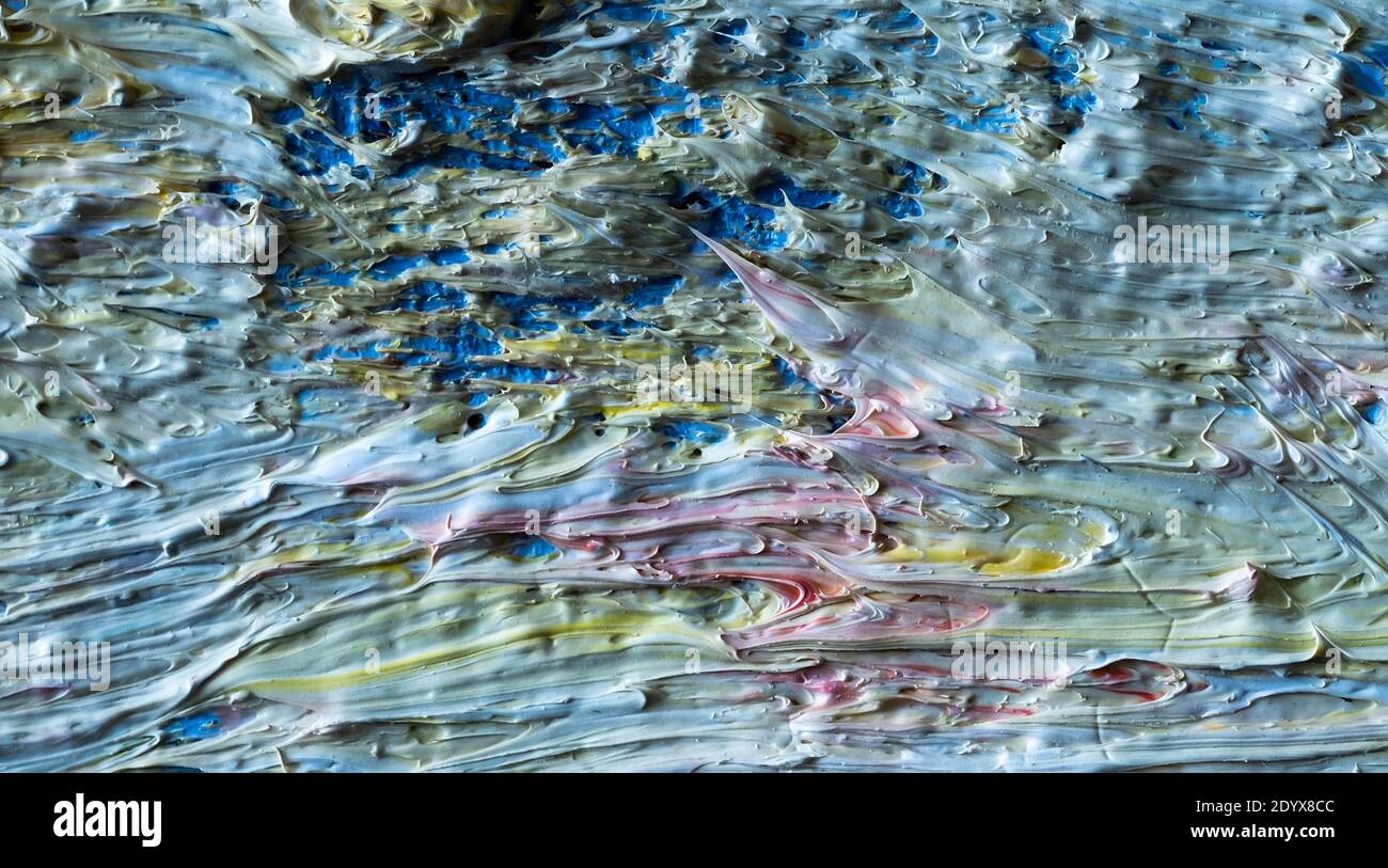 Multicolored abstract oil paint texture Stock Photo