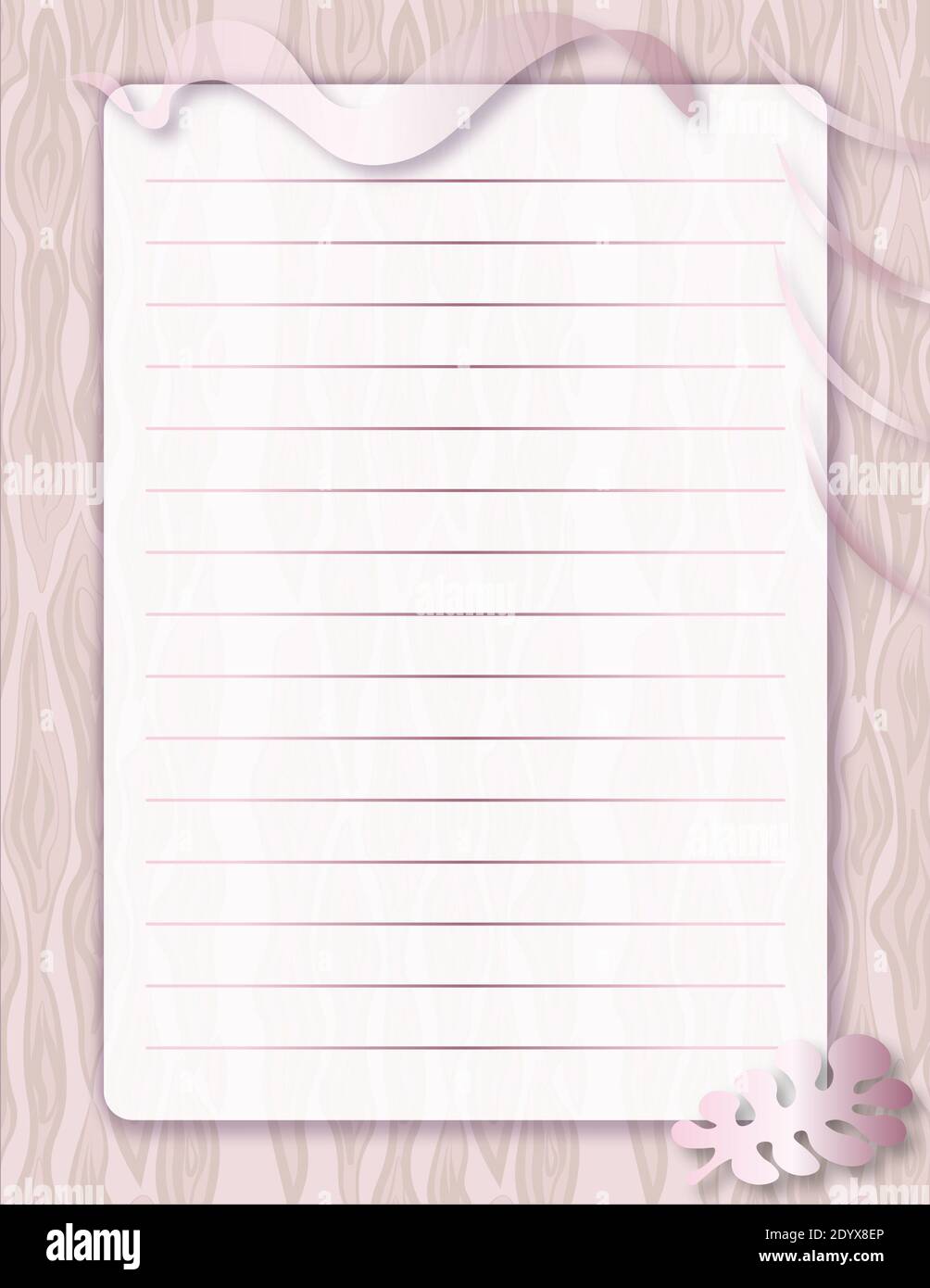 Lined Letter Paper JW. Letterhead with a beautiful design frame