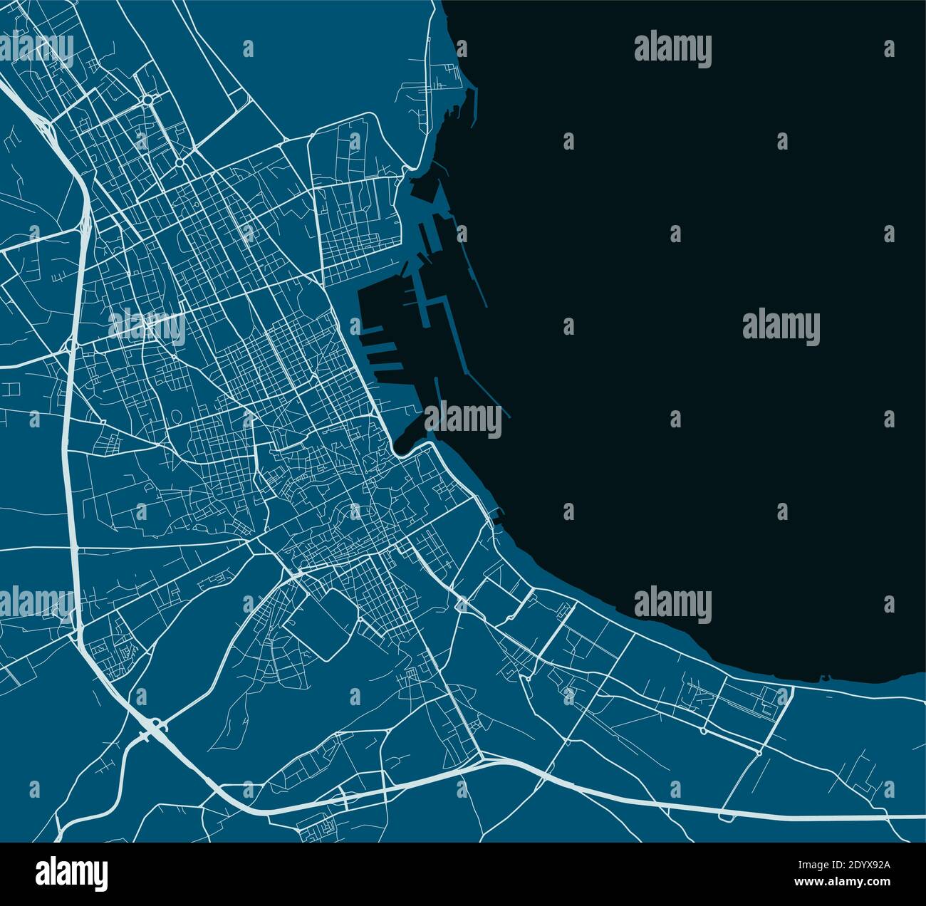 Palermo city map poster. Map of Palermo street map poster. Palermo map vector illustration. Stock Vector