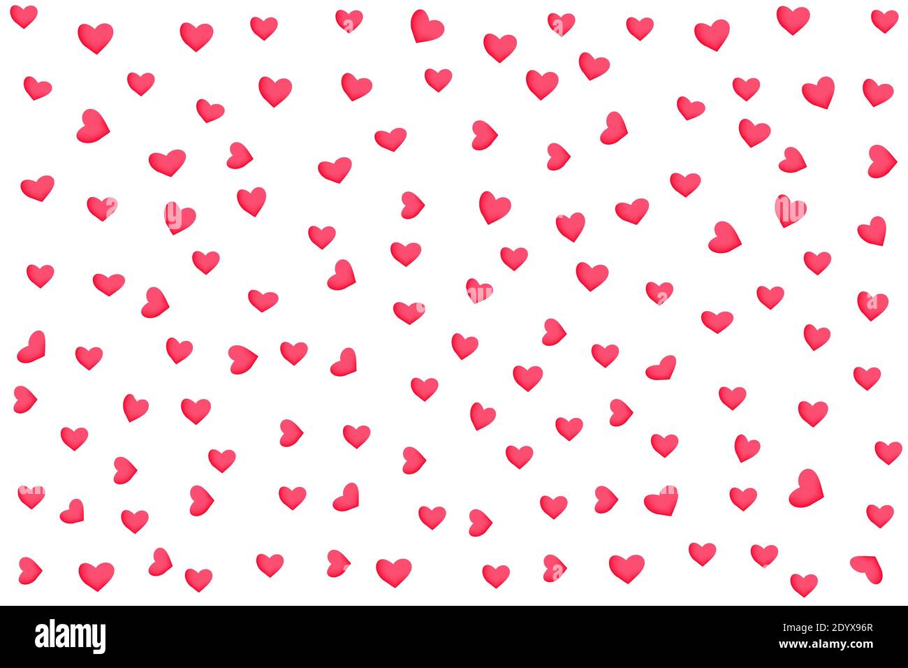 Hearts pattern on white background Stock Photo