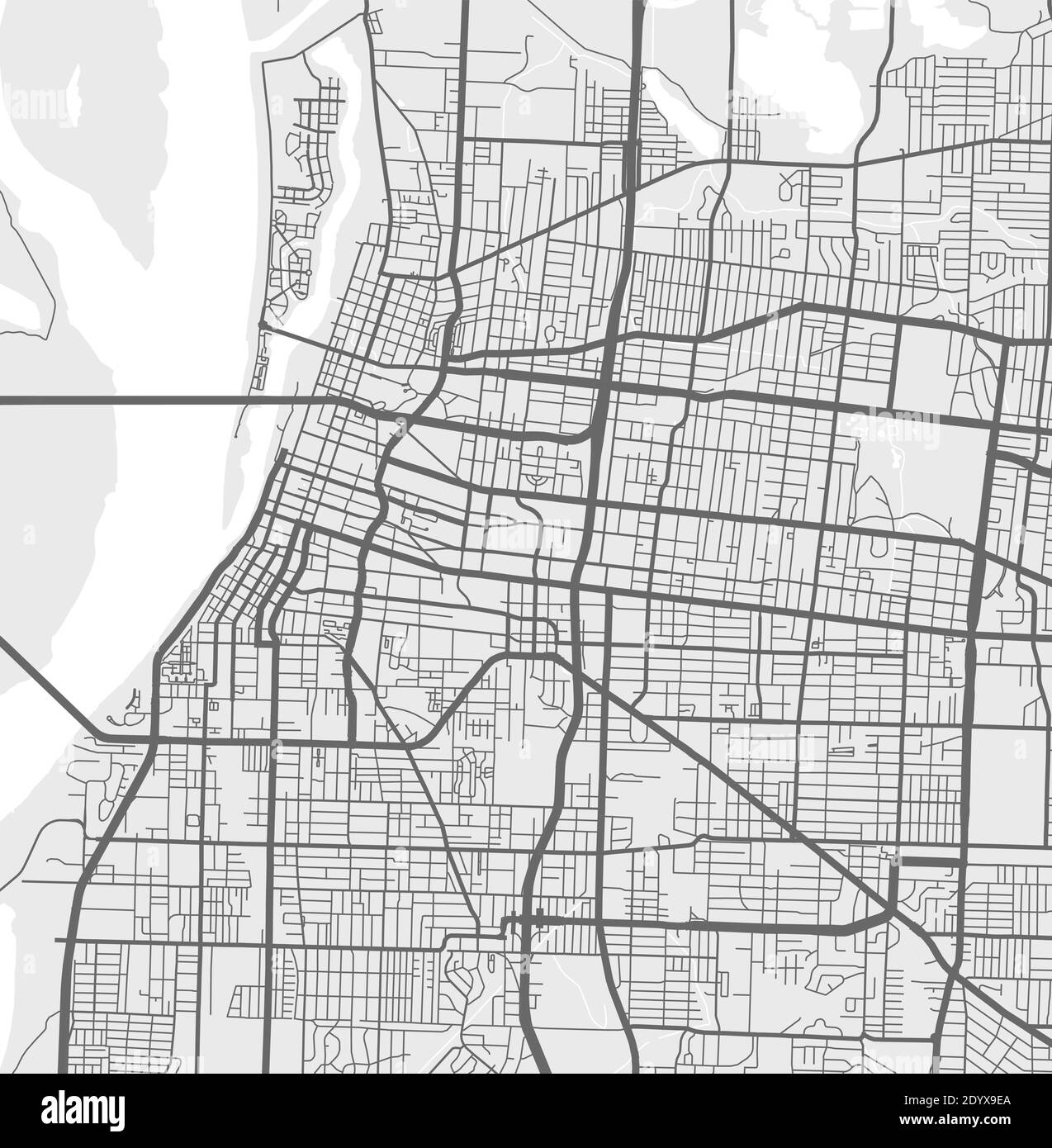 Urban city map of Memphis. Vector illustration, Memphis Tennessee map grayscale art poster. Street map image with roads, metropolitan city area view. Stock Vector