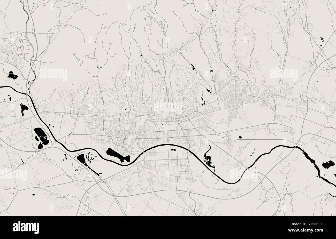 Zagreb city map poster. Map of Zagreb street map poster. Zagreb map