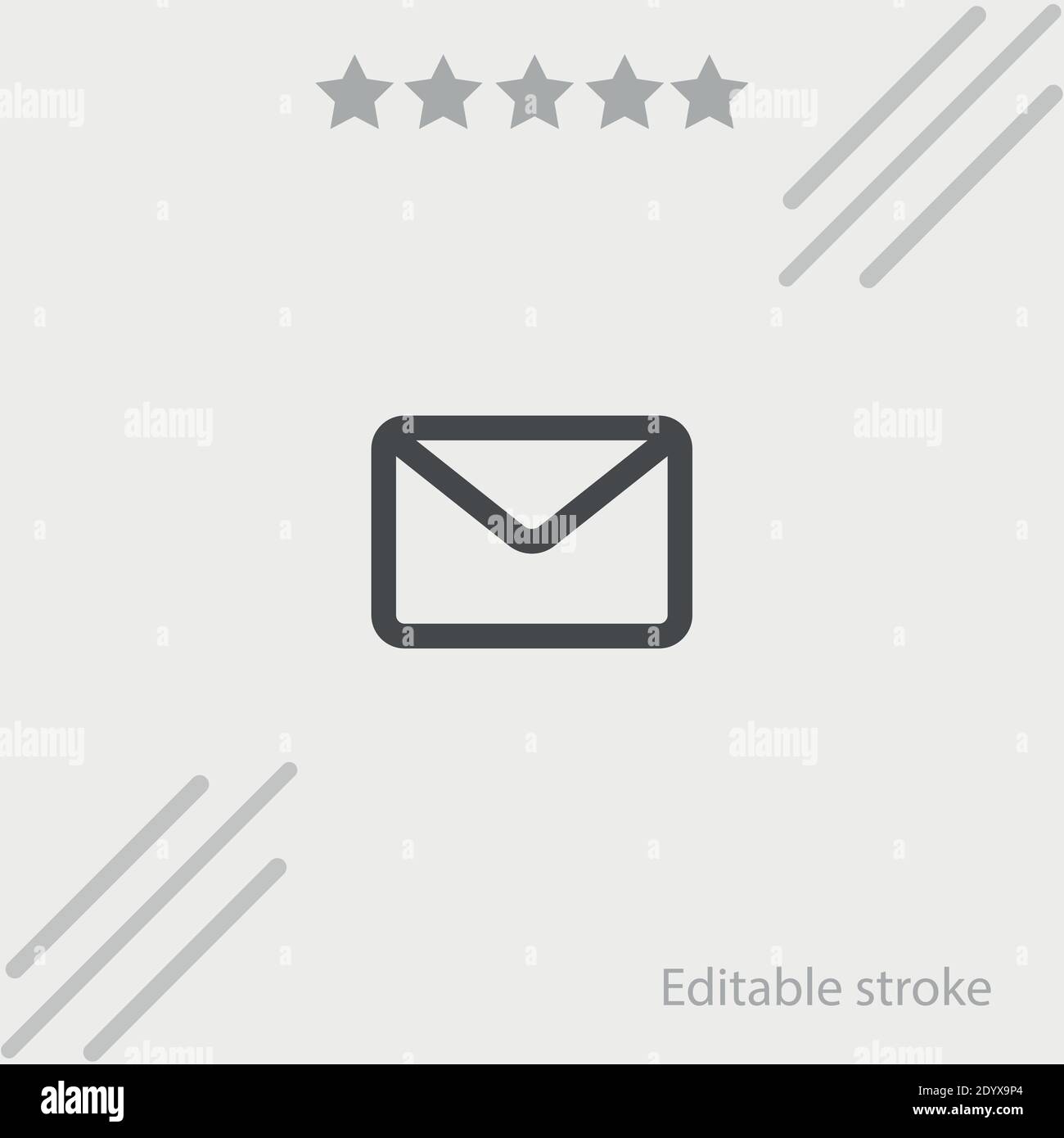 new email outlined envelope back vector icon modern simple vector illustration Stock Vector
