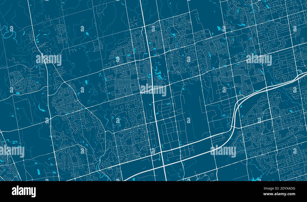 Detailed map of Vaughan city administrative area. Royalty free vector illustration. Cityscape 