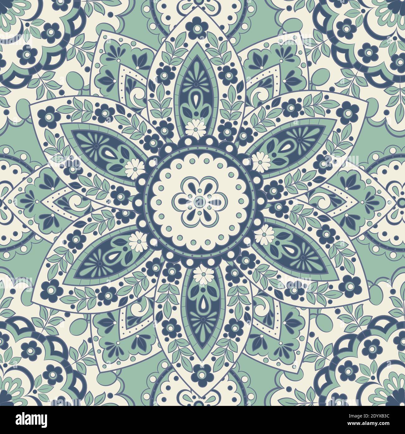 Seamless mandala pattern. Vintage decorative background Stock Vector