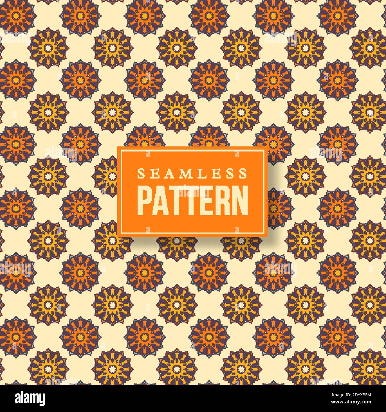 Seamless hand drawn mandala pattern. Stock Vector