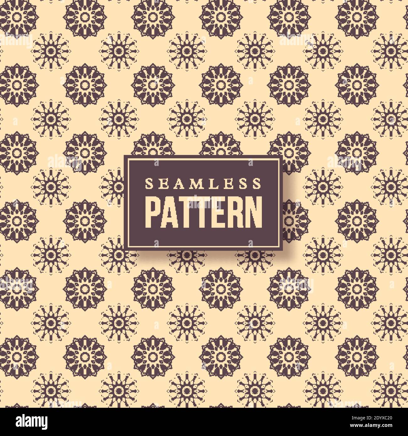 Seamless hand drawn mandala pattern. Stock Vector