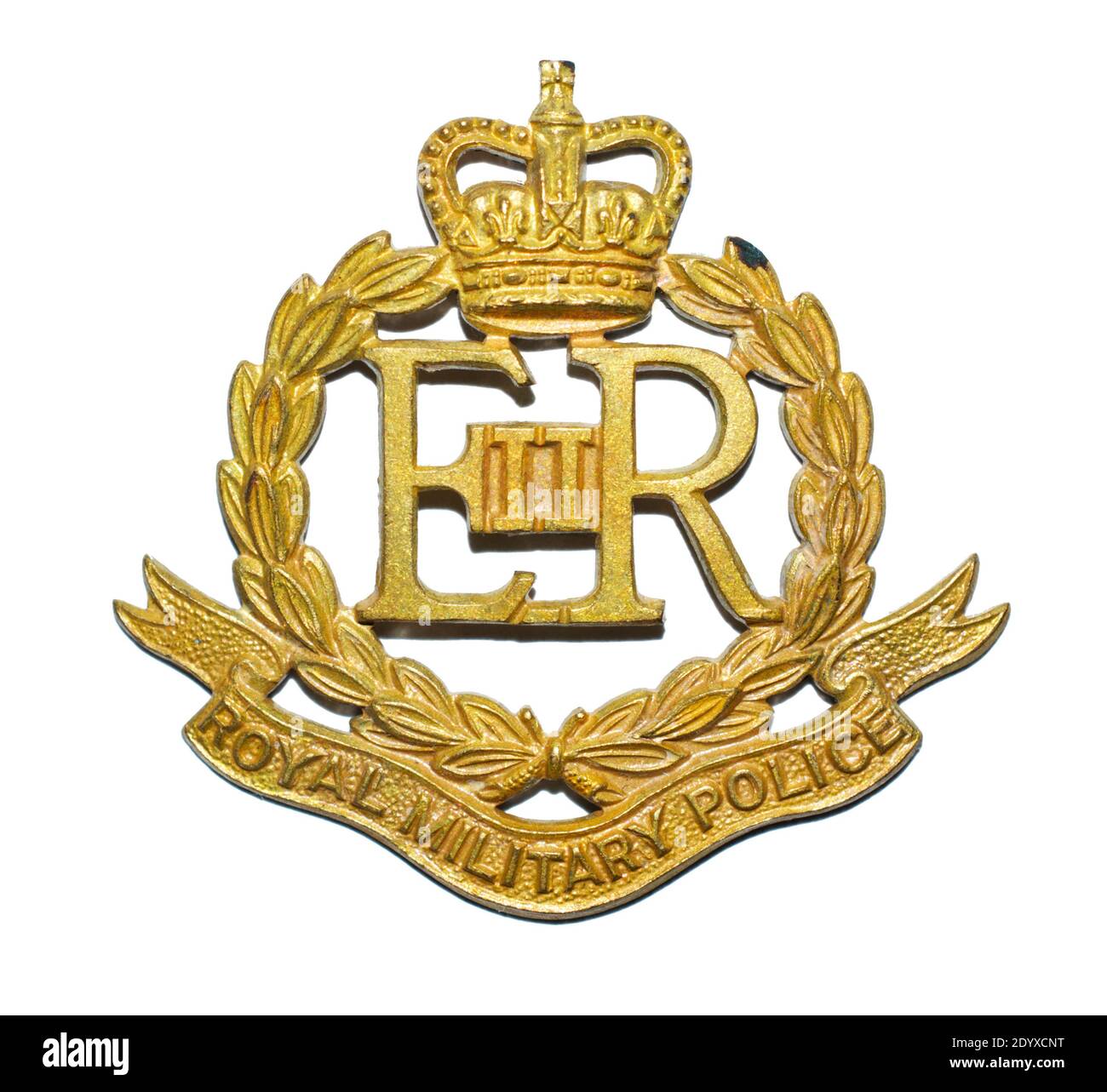 A cap badge of the Royal Military Police c. 1952-current. Stock Photo