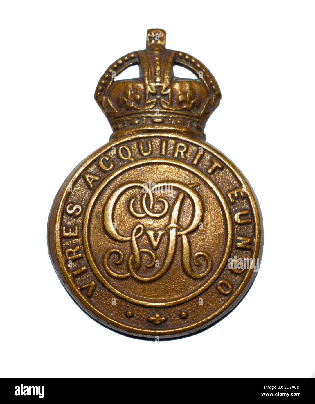 A cap badge of the Royal Military College c. 1910-1936. Stock Photo