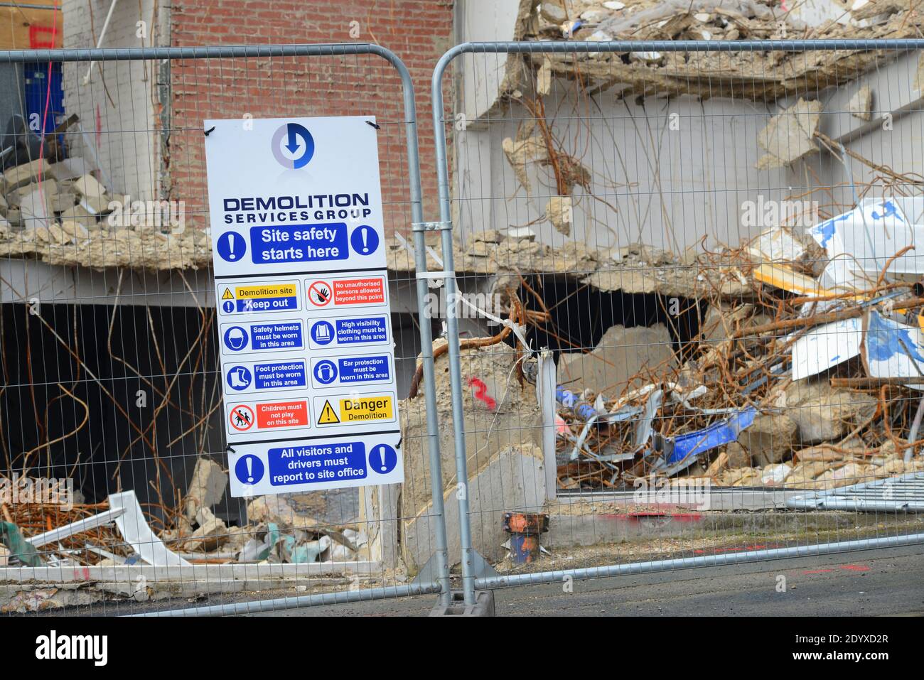 demolition site in the city of leeds united kingdom Stock Photo