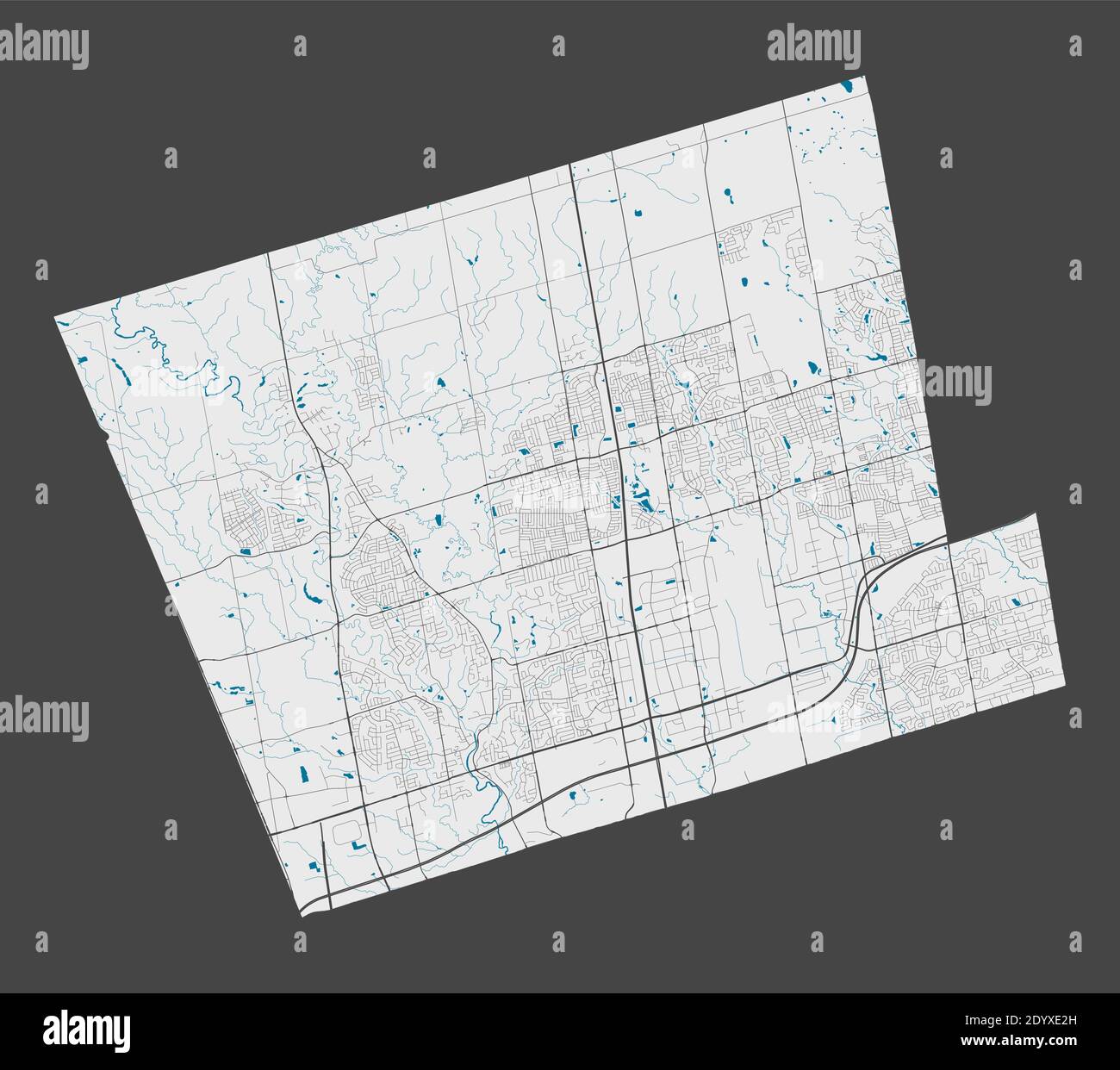 Vaughan map. Detailed map of Vaughan city administrative area
