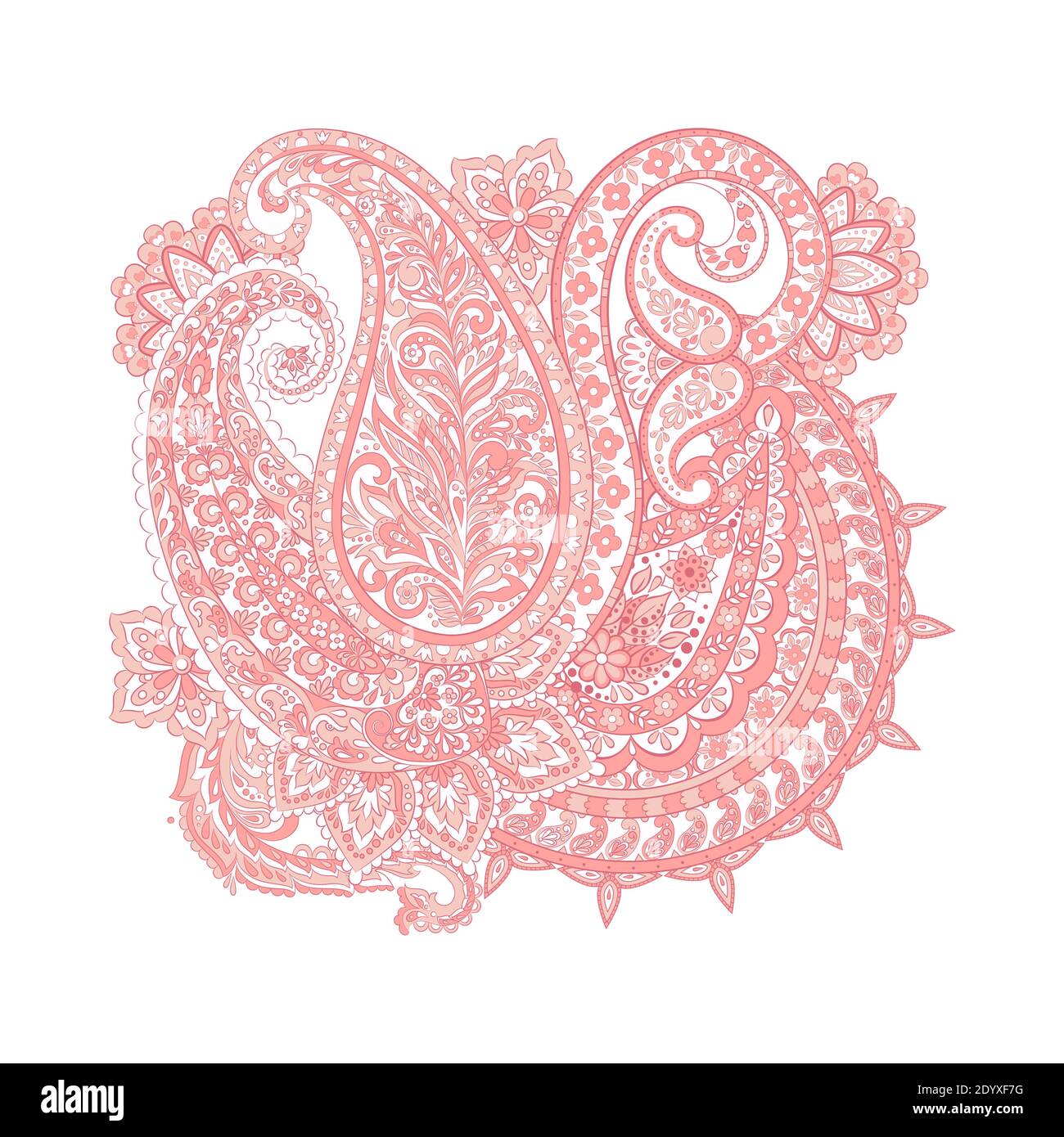 paisley isolated pattern. damask vector illustration Stock Vector