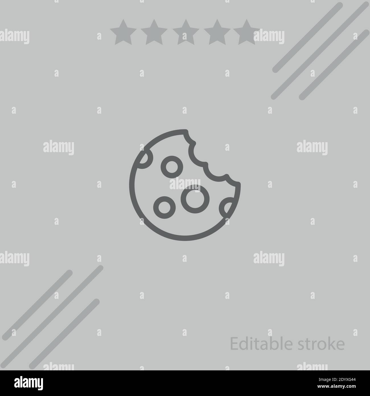 cookie with fine chips vector icon modern simple vector illustration Stock Vector