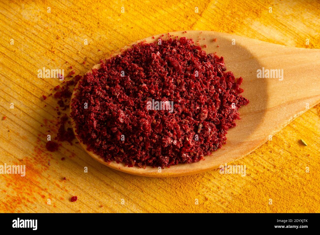 Healthy food concept. Sumac spice in the spoon Stock Photo Alamy