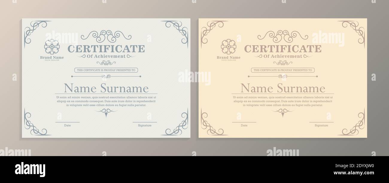 certificate of achievement template Stock Vector