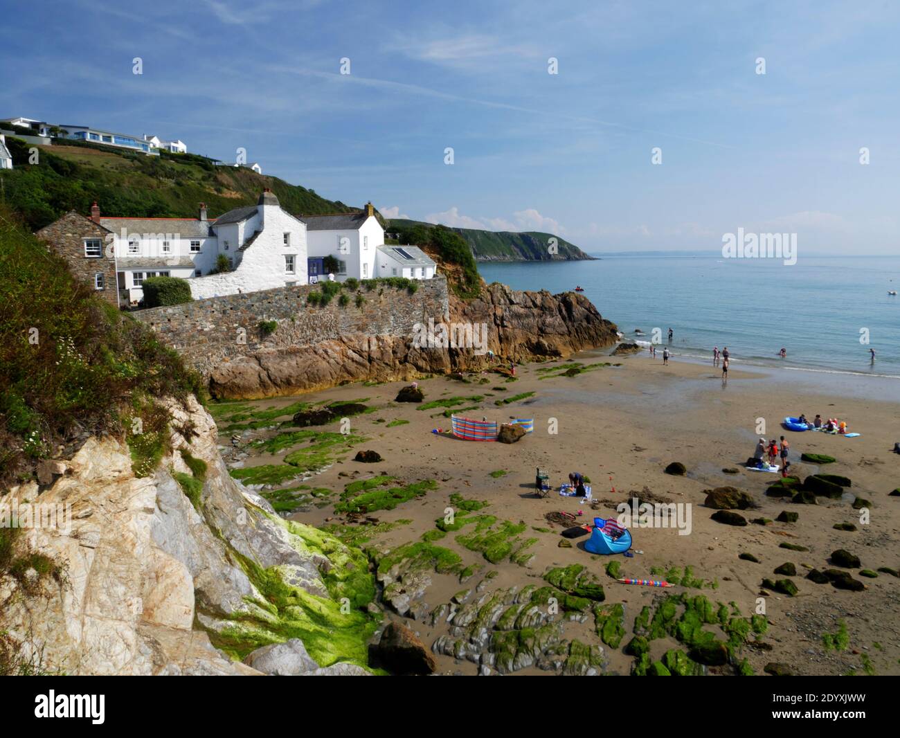 Low tide at Gorran Haven, Cornwall. Stock Photo