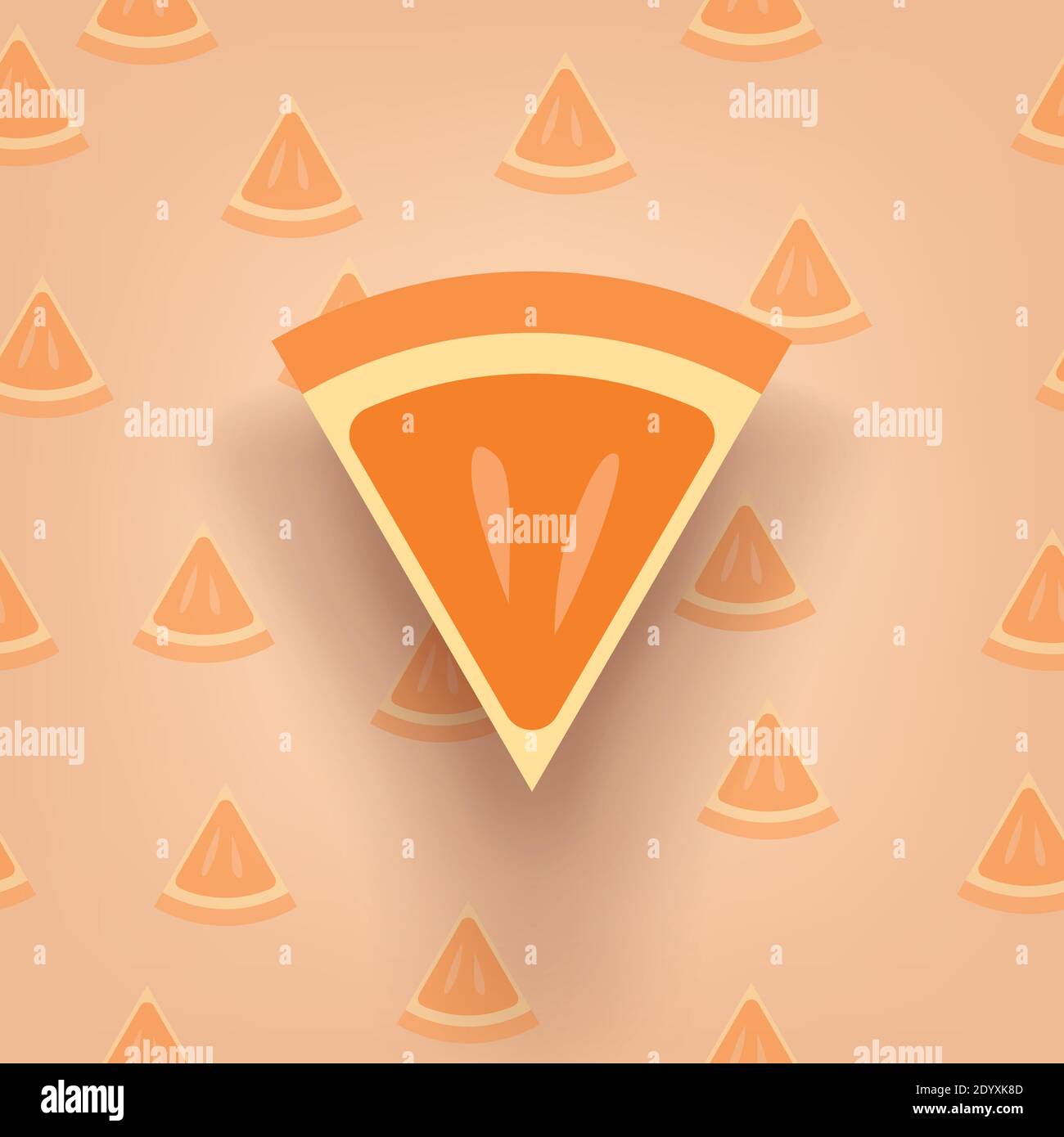 orange piece in front and pattern back Stock Vector