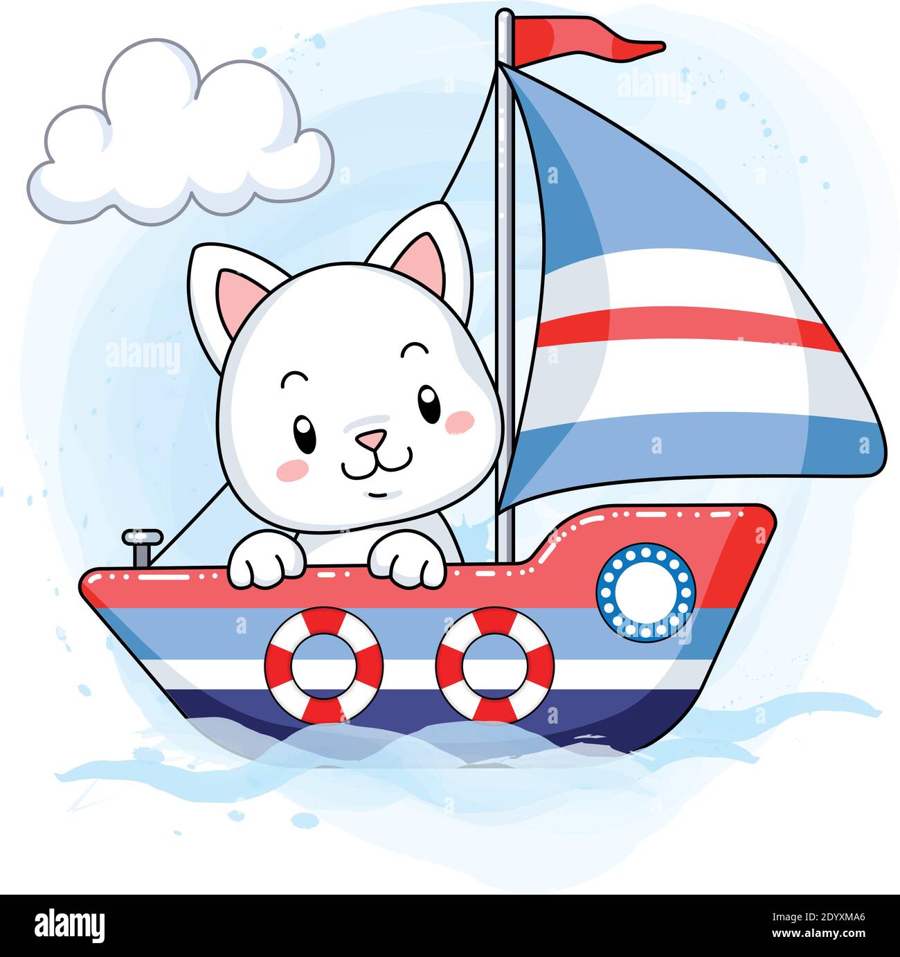 cute white kitten sailing on a cartoon boat Stock Vector Image & Art - Alamy cute white kitten sailing on a cartoon boat Stock Vector Image & Art - Alamy