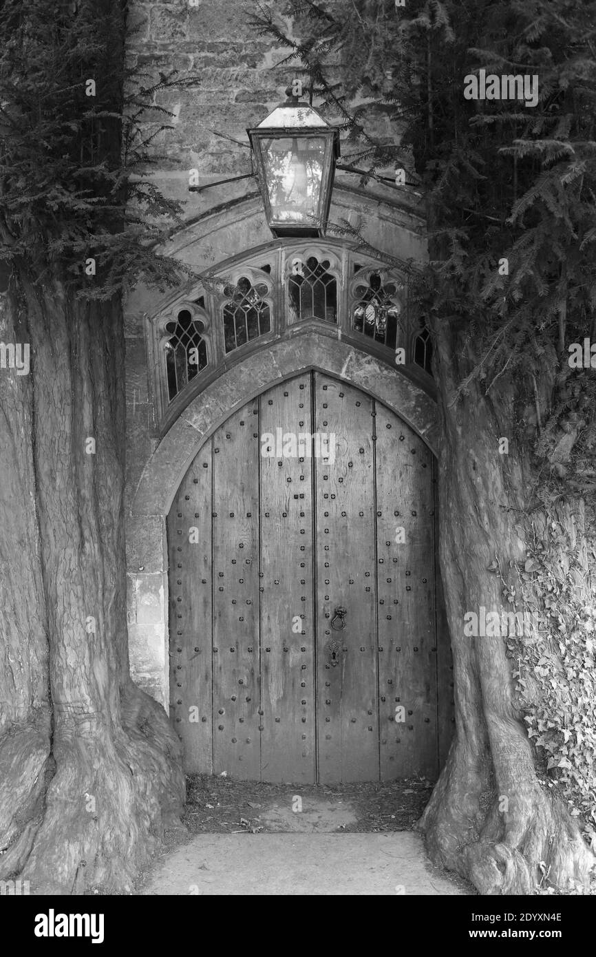 Doors, Windows and Door Handles. Lots of different period styles typical of the Cotswolds Uk Stock Photo