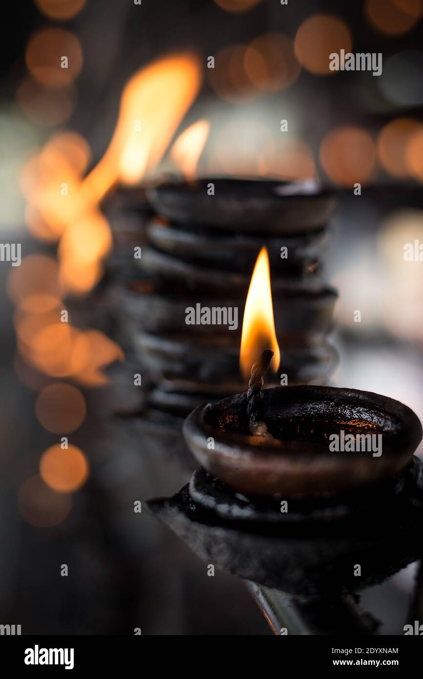 Candles burning, Anuradhapura, Sri Lanka Stock Photo Alamy