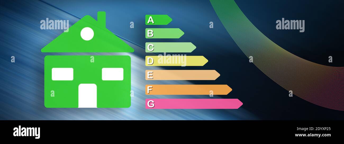 Illustration of a home energy efficiency concept Stock Photo - Alamy