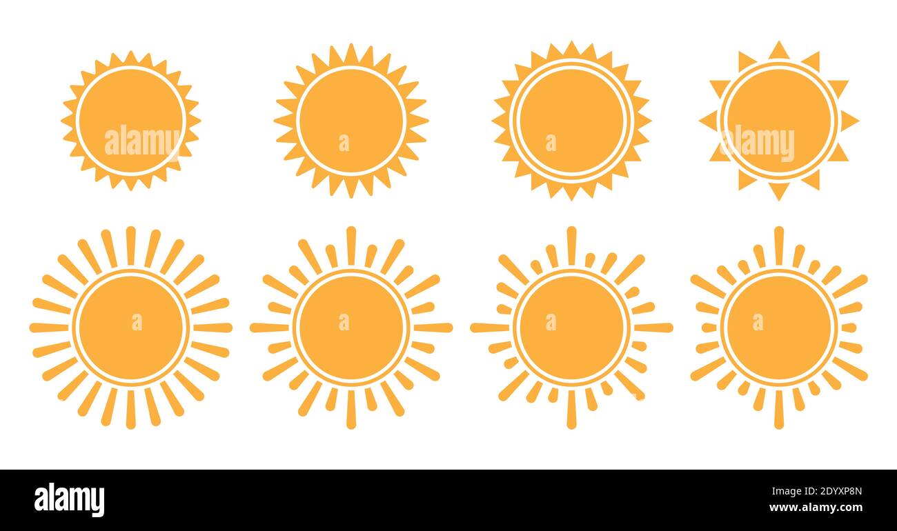 Sun icon set Stock Vector